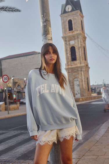 Washed Blue Tel Aviv Crewneck