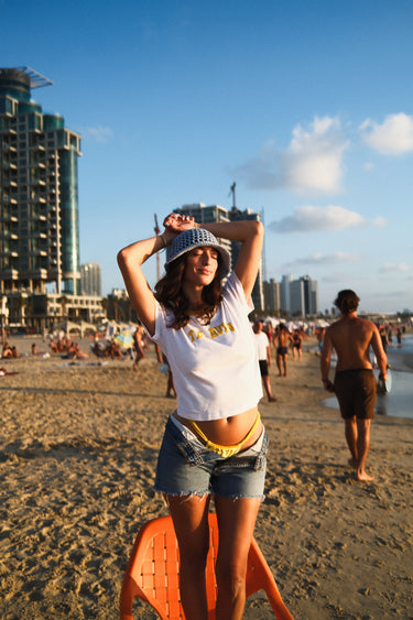 Tel A'vive Blue Crochet Bucket Hat