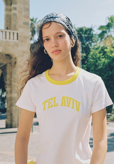 Yellow Women's Tel Aviv Baby Tee